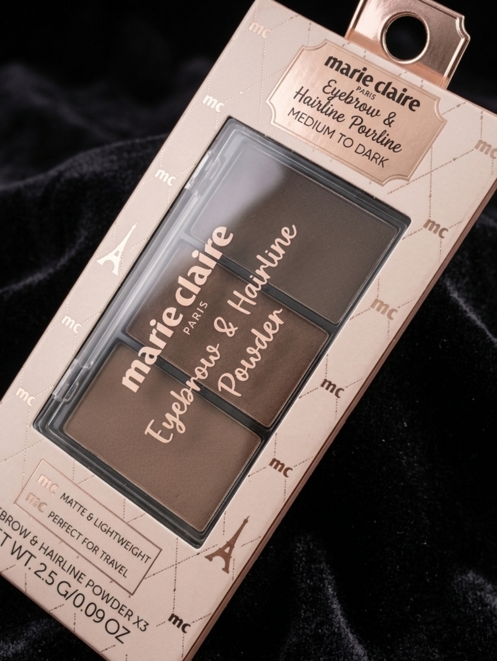 Marie Claire Eyebrow & Hairline Powder Trio - Warm Brown Shades Medium To Dark